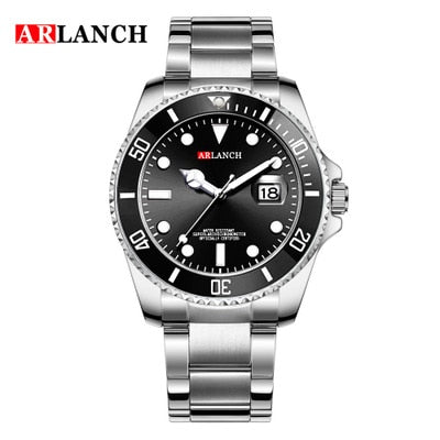 New Fashion ARLANCH Mens Quartz Watches Stainless Steel Watch Waterproof Luminous Watch Relogio Masculino