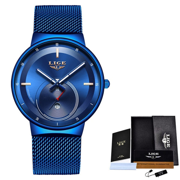 LIGE New Mens Watches Top Brand Luxury Fashion Business Quartz Watch Men Simple Waterproof ClockVariety of styles reloj hombre