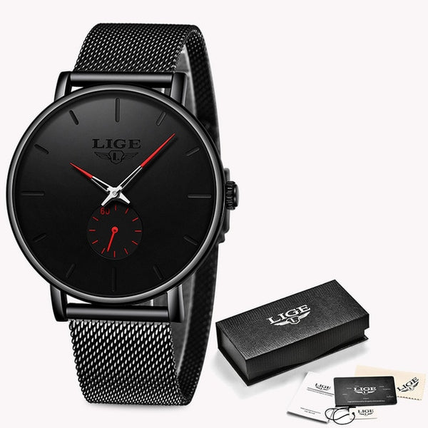 LIGE New Mens Watches Top Brand Luxury Fashion Business Quartz Watch Men Simple Waterproof ClockVariety of styles reloj hombre