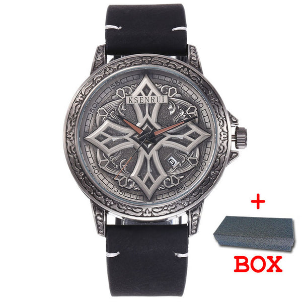 Fashion 3D SKULL Men Watches Top Brand Luxury Retro Leather Casual Quartz Wrist Watches Men Male Date Clocks Relogio Masculino