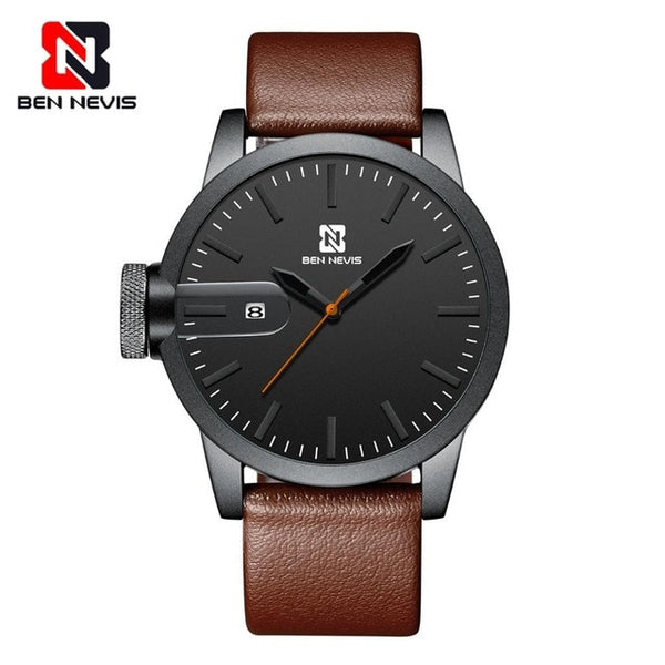 BenNevis Quartz Casual Military Sport Leather mens watches Men  luxury watch Wristwatch  gifts for husband Calendar Watches A5